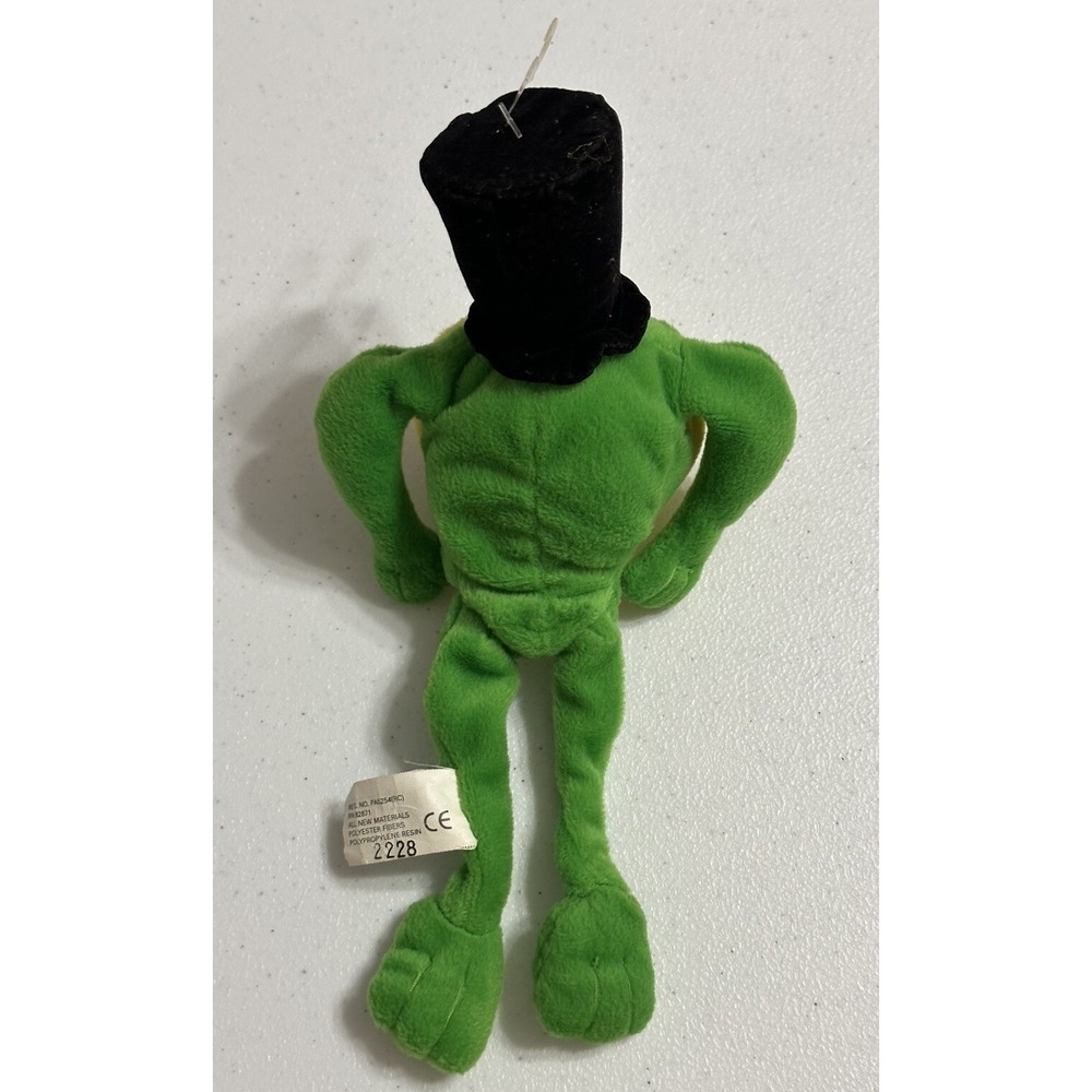 Vintage 1998 Warner Brothers Michigan J Frog Top Hat Singing Frog Bean Bag Plush - Picture 2 of 5